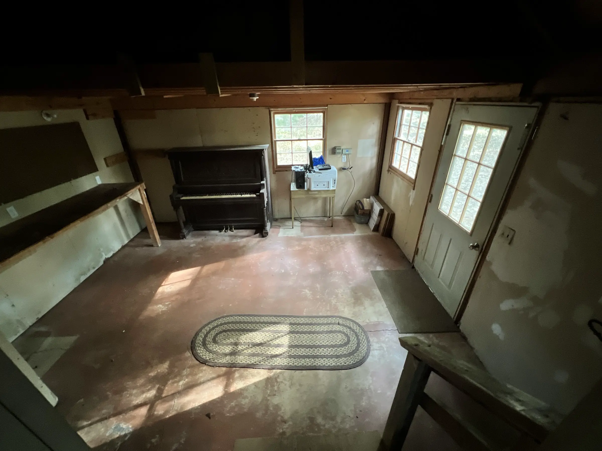 Water damage job with affected flooring removed